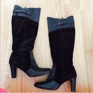 Leather and suede j crew riding boots